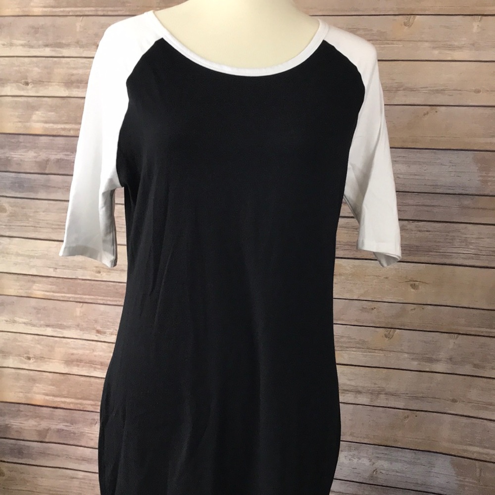 Lularoe Solid Julia Dress Black White Unicorn Nwot - image 1